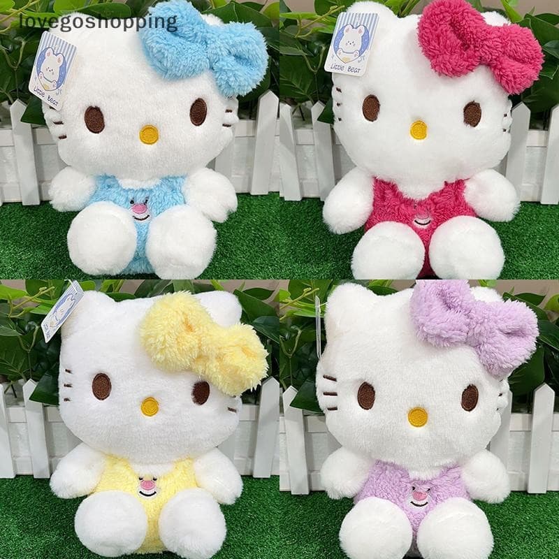 [lovego] Brinquedo de pelúcia Hello Kitty com laço grande de 22cm, brinquedo Sanrio, gato Kt, boneca de desenho animado