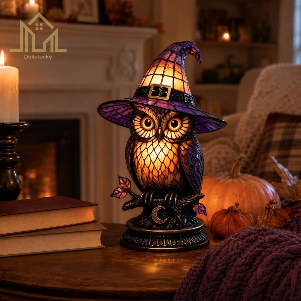 Resina Jack-O-Lantern Night Light Abóboras Alimentadas Por USB (owl) [Dailylucky.br-DLY]