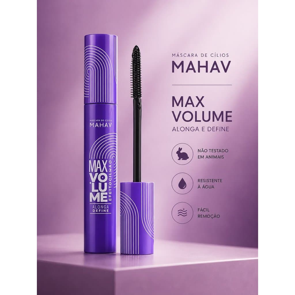 MÁSCARA DE CÍLIOS MAHAV MAX LASH VOLUME 4G – ALONGA E DEFINE