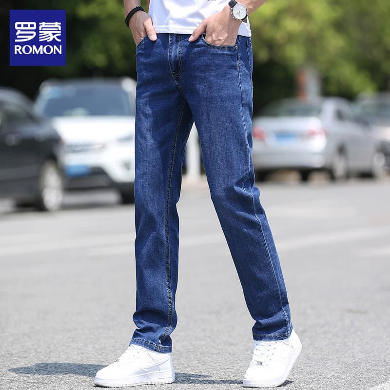 Lomon Jeans masculino na moda solto calças retas 2026 outono novo estilo estiramento Casual calças compridas calças masc