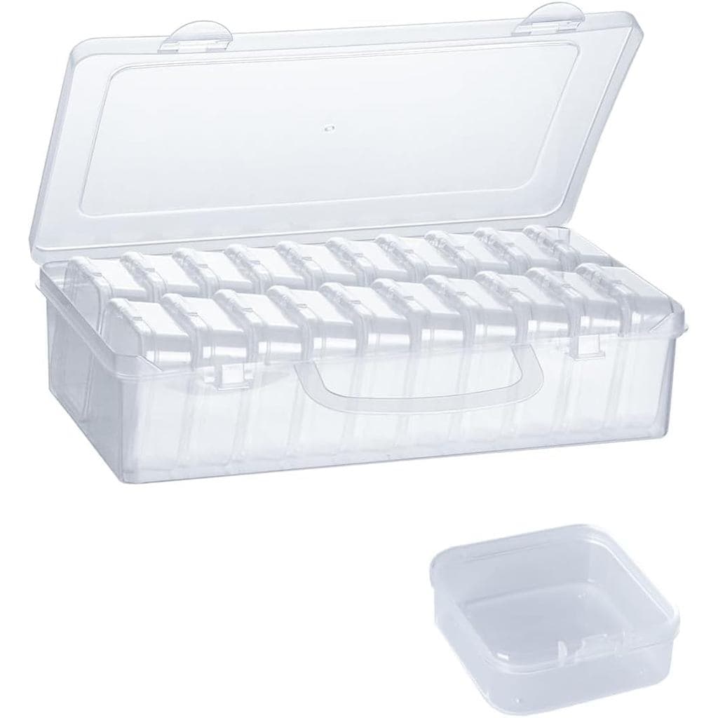 Caixa Organizadora De Contas-21 Peças Mini Caixas De Plástico Transparente Com Tampa Articulada Para Fazer Pulseira Faça