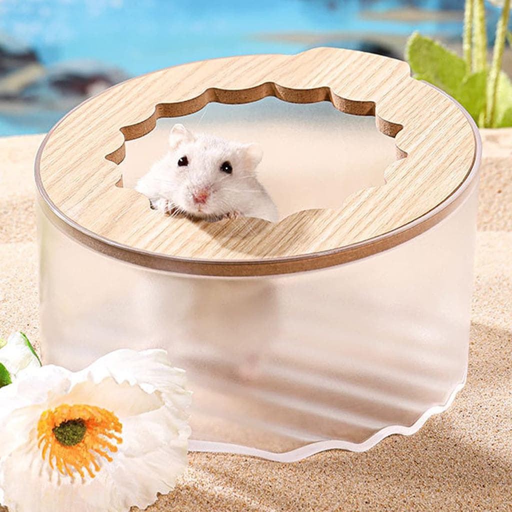 Caixa de Banho de Areia para Hamster, Banheiro e Espaço para Escavar para Pequenos Animais, Fácil de Limpar, para Hamste