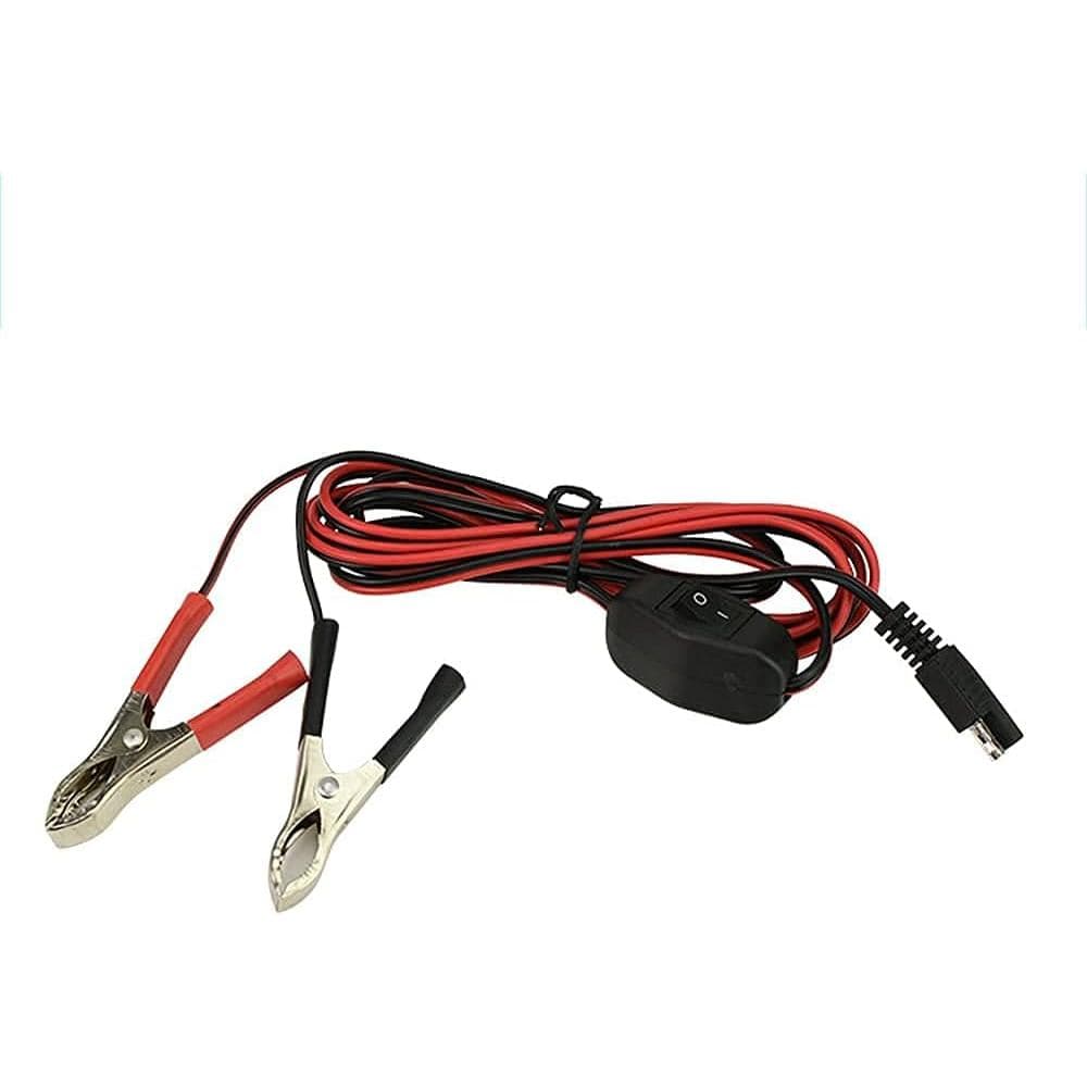 Cabo de Extensão com Conectores SAE e Garras de Jacaré com Interruptor Liga/Desliga 12V24V para Bomba, Motocicleta, Bate