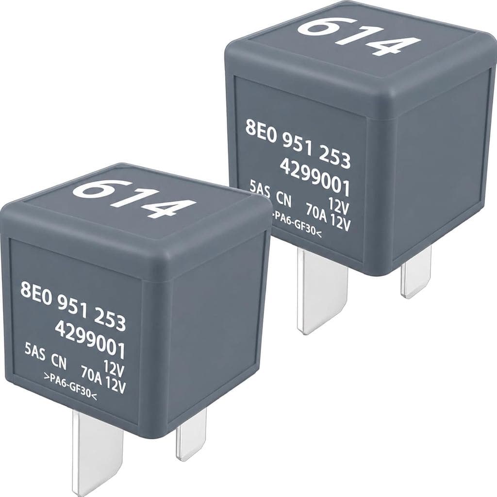 Conjunto de 2 Relés Automotivos 614 8E0951253, 12V 70A 4 Pinos, Compatível com Audi A4 A6 A8 Q7, Volkswagen, Porsche 911
