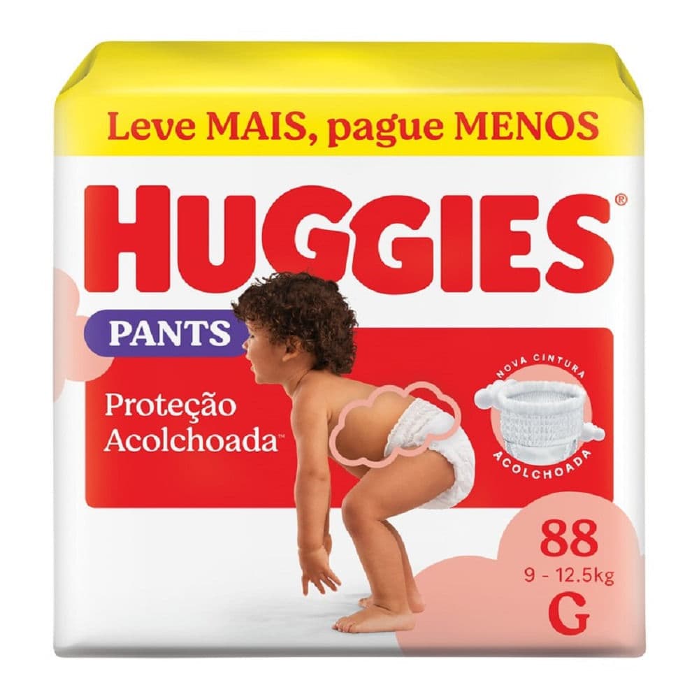 Fralda Huggies Roupinha Proteção Acolchoada Pants G 88 Unidades