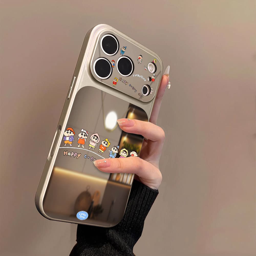 Uma fileira novo menino adequado para Apple 17promax caso de telefone iPhone16pro novo estilo 16plus superfície espelhad