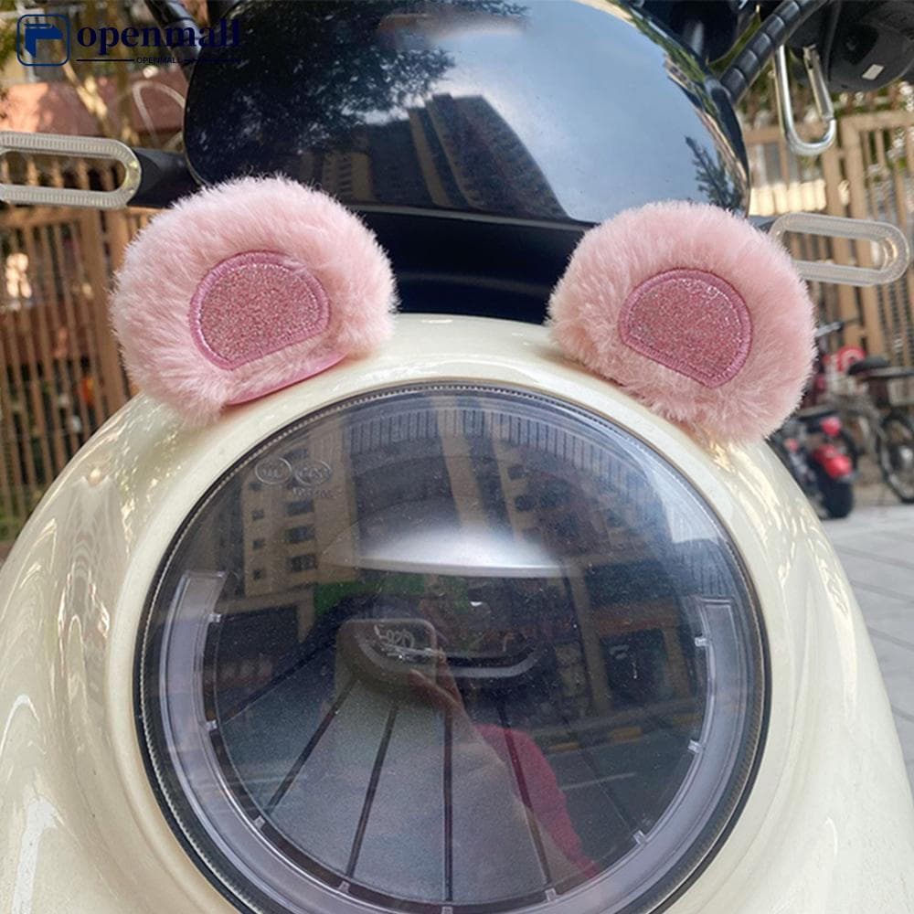 2 Peças de Decoração para Capacete de Motocicleta, para Carro, Bicicleta Elétrica, Orelhas de Urso de Pelúcia Macia para