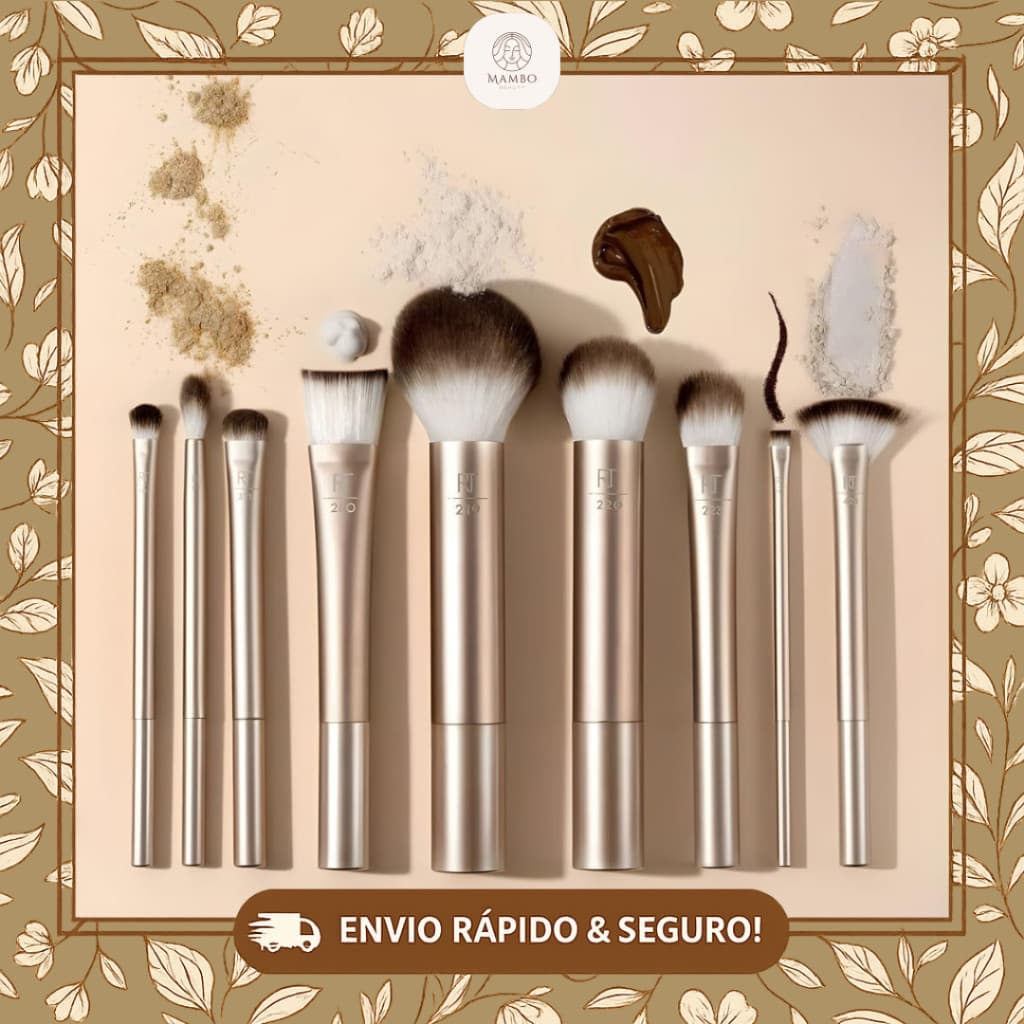 Kit Pincéis de Maquiagem Profissional Miravia - 9 Peças Pincéis para Base, Pó, Corretivo e Olhos Cerdas Macias