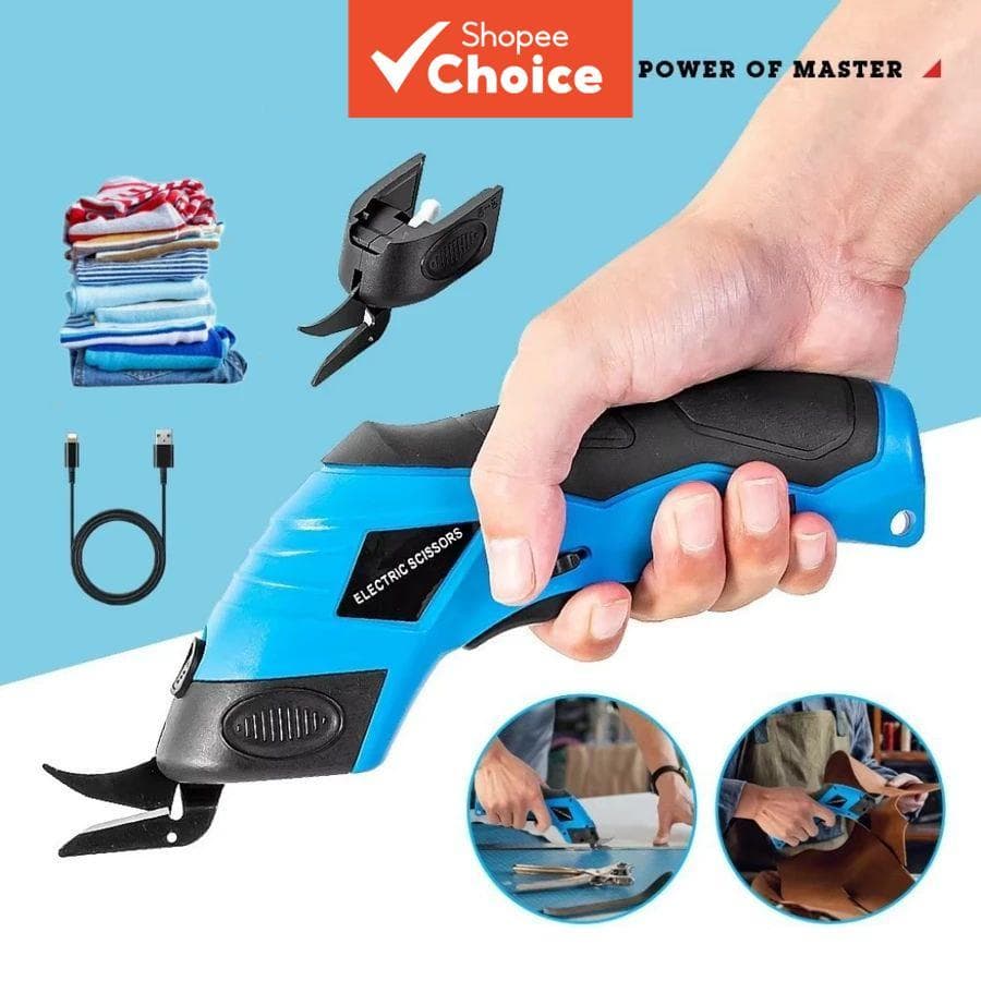 Tesouras Elétricas Recarregáveis para Corte de Tecidos | Bateria Interna e Carregamento USB para Artesanato com Tecido,