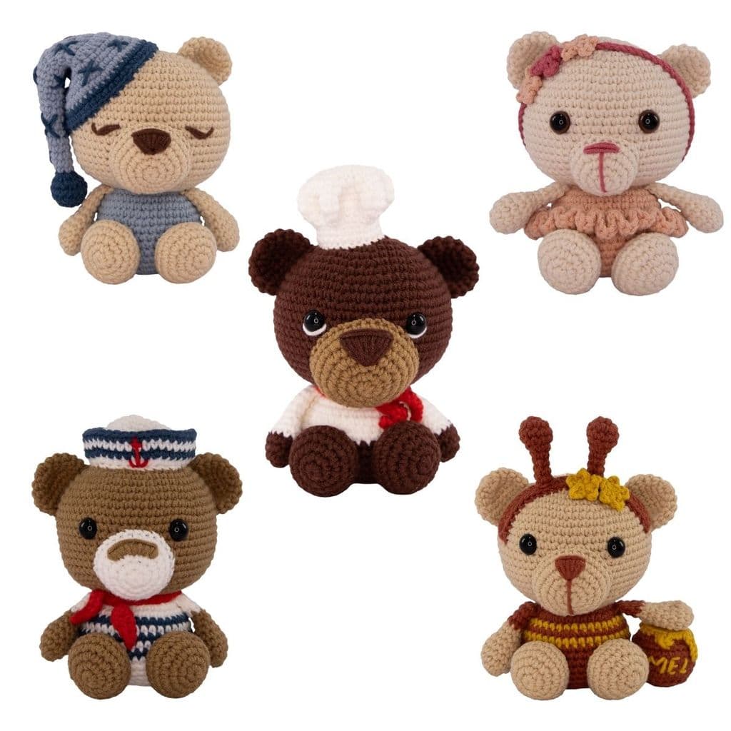 Amigurumi Coleção Ursinhos Círculo Crochê Artesanato Receita Passo a Passo