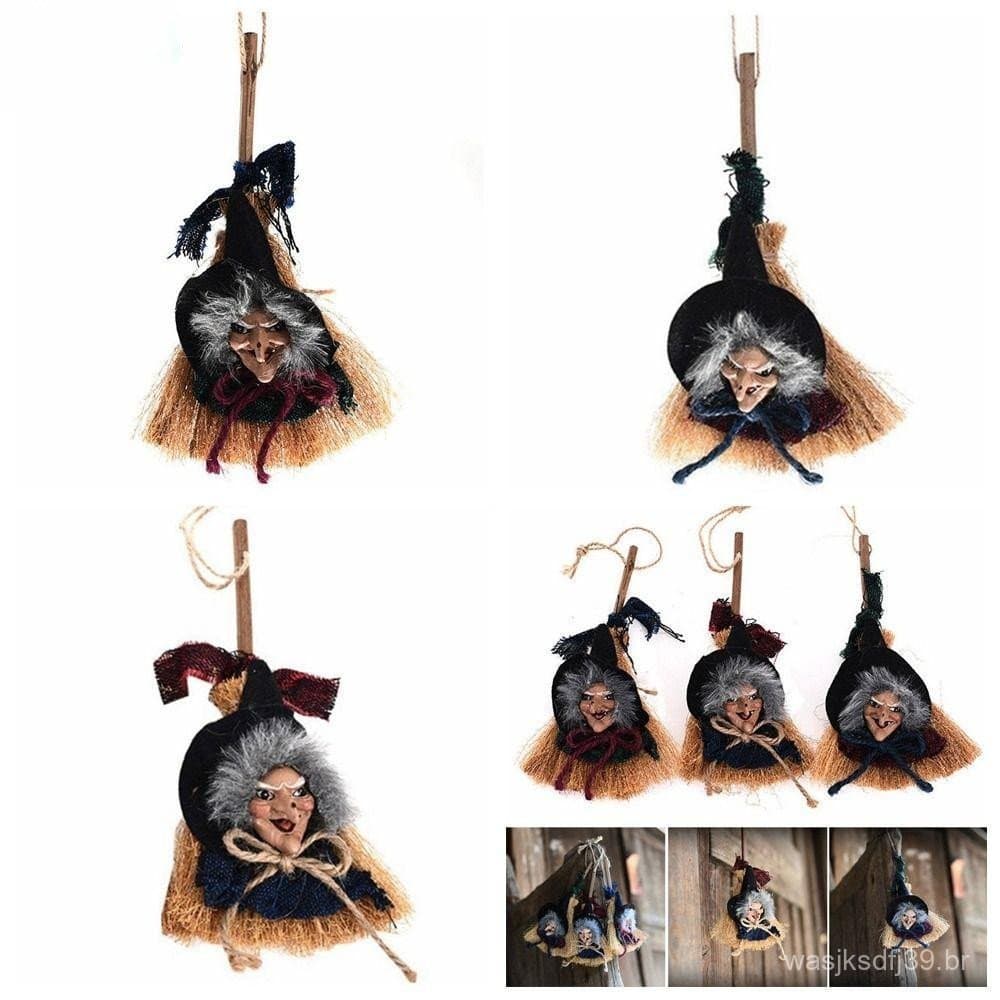 DARO Boneca De Bruxa De Halloween , Adereços DIY , Tecido De Vassoura Artesanal , Pingente , Decoração De Casa