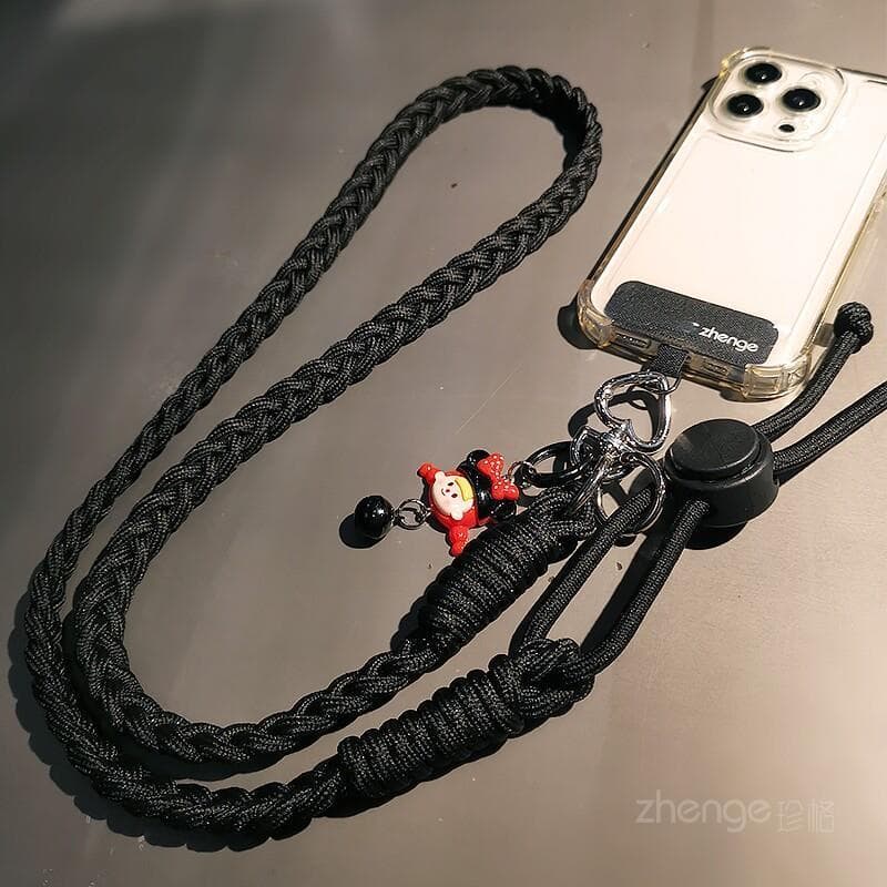 Cordão para celular versão longa Cross-body pode voltar trançado alça grossa homens mulheres ao ar livre corrente de aju
