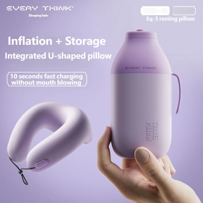 Travesseiro inflável em forma de u para dormir, suporte para pescoço, avião, travesseiro de pescoço para dormir, armazen