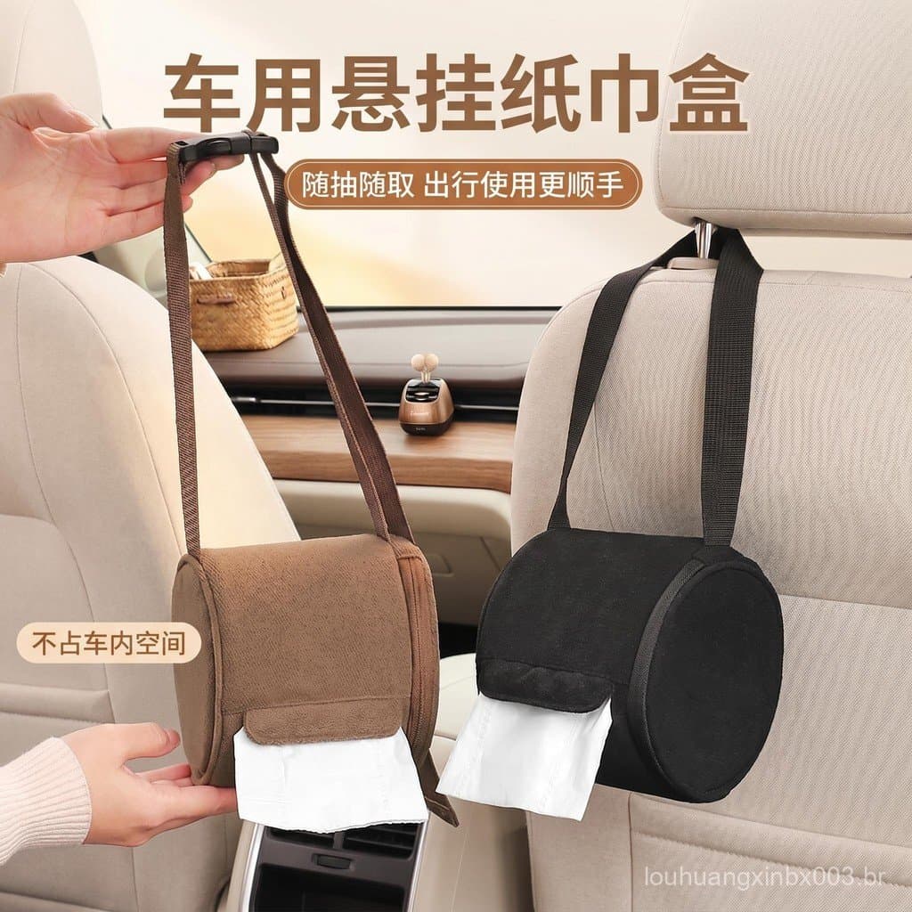 Suporte de lenços de papel para pendurar no banco do carro, bolsa de lenços de papel de alta qualidade para interior de