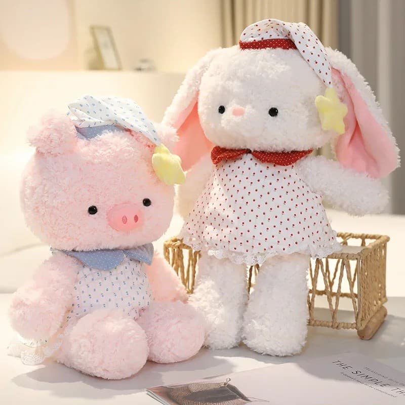 Boa Noite Animais Brinquedos De Pelúcia Macio Urso Ovelha Porco Coelho Boneca Adorável Crianças Dormindo Companheiro Pre