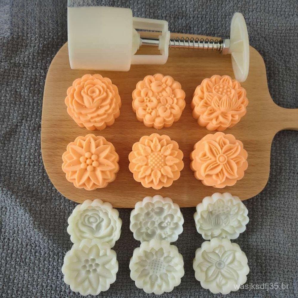 Molde de Biscoito com Padrão Floral/Selo para Decoração de Bolo