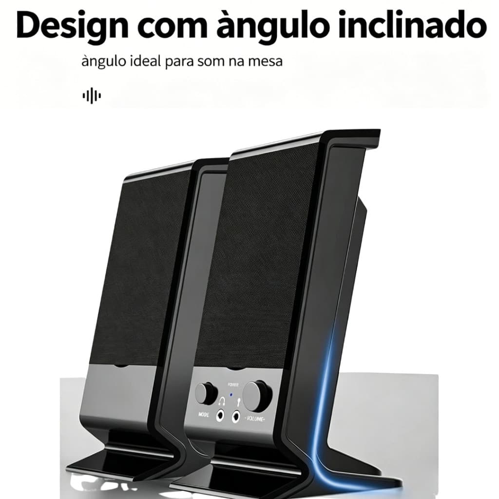 Caixa de Som Bluetooth Para PC Computador Notebook USB P2 6W Potente Estéreo