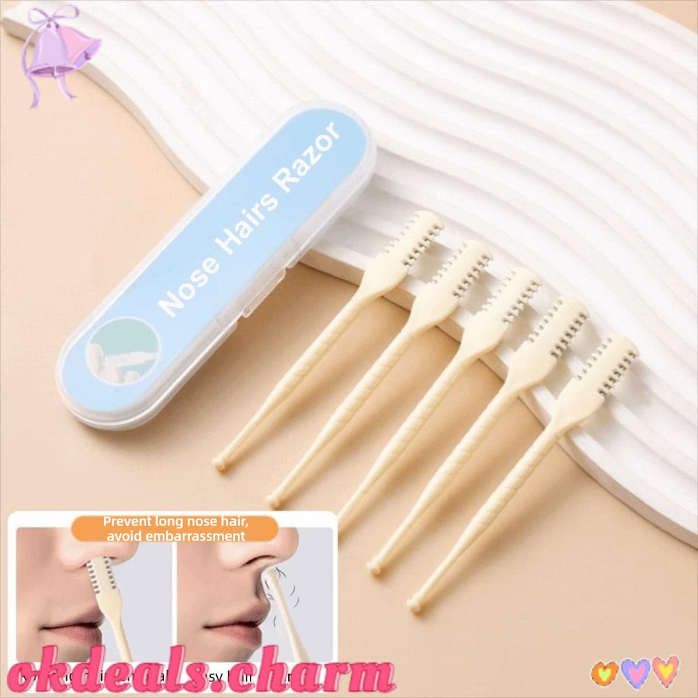 OKDEALS 1/2/3/4/5 pcs Aparador De Pêlos Do Nariz , Cabeça Dupla Com Pente Dentes Navalha , Cortador Nasal Lavável
