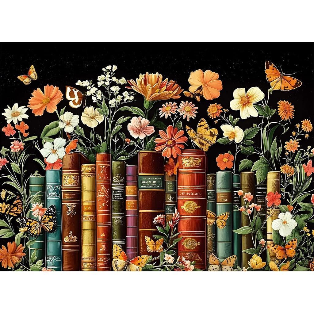 Quebra-cabeça adulto de 500 peças | Quebra-cabeça retrô de livro de flores silvestres | Quebra-cabeça de flores de plant