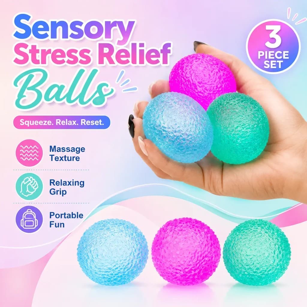 3 Unidades De Bolas Moles TPR De Açúcar De Malte Iridescente Não Tóxicas-Massa Macia De 2.36 Polegadas Unissex Fidget Sl