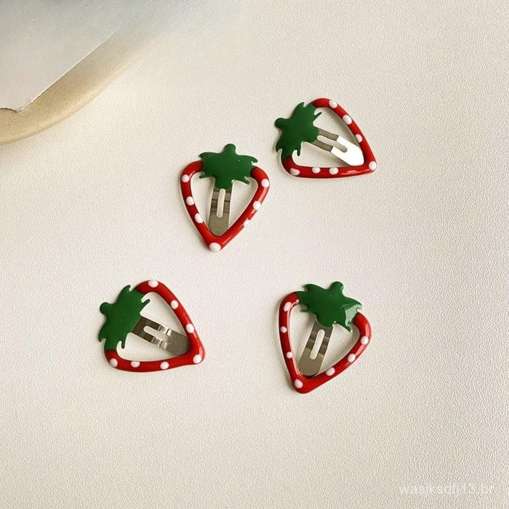 Conjunto De Grampos De Cabelo MIOSHOP , Grampo De Desenho Animado De Fruta De Morango , Presilha Lateral Coreana Sweetly
