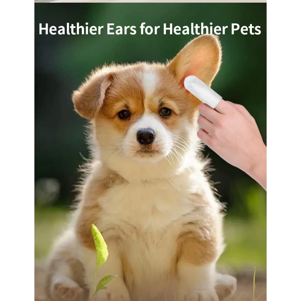 Removedor de ácaros auriculares para gatos e cães, lenços umedecidos para limpeza de ouvidos de animais de estimação com