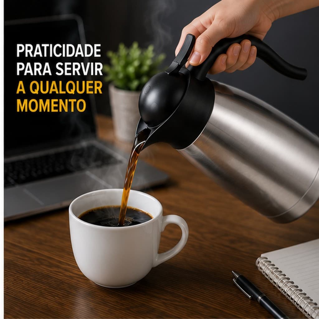 Garrafa Térmica 1,5 Litros para Café Chá Água Quente | Garrafa 1,5L Conservação Térmica Uso Diário