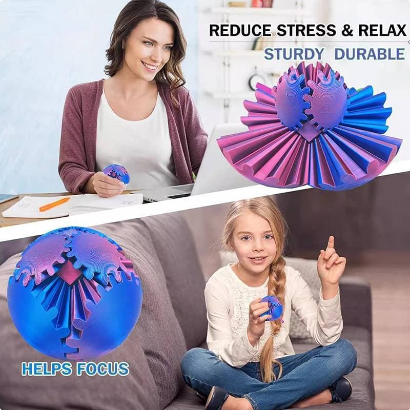 Bola De Engrenagem Impressa 3D , Giratória Ou Brinquedo De Inquietação De Cubo , Para Estresse E Ansiedade Relaxante , E