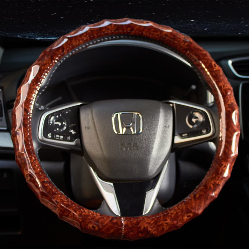 Capa antiderrapante para volante de carro, grão de madeira de pêssego, textura Universal da moda, couro, grão de madeira