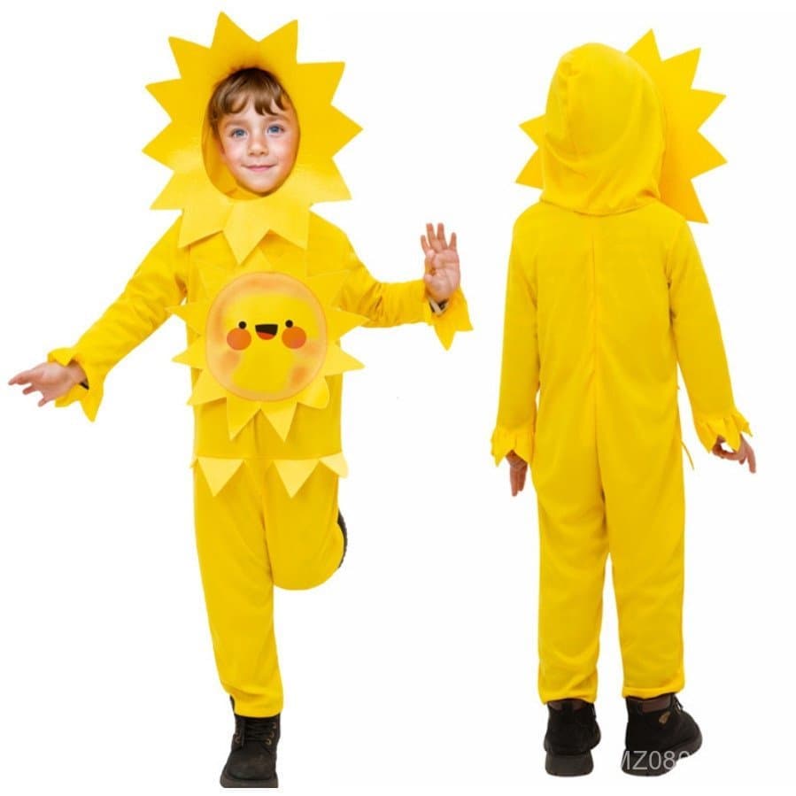 Fantasia de Girassol, Fantasia Infantil para Meninos e Meninas, Fantasia de Personagem Girassol para Apresentação Teatra