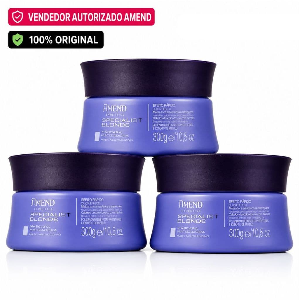 Kit Com 3 Máscara Matizadora Amend specialist Blonde 300G Efeito Rápido
