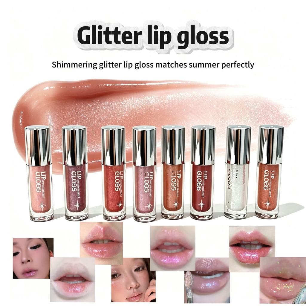 Neon Fantasia Shimmer Glitter Pérola Acabamento Brilho Labial Faiccia Hidratante Plumping Transparente Lábio Topper Fest
