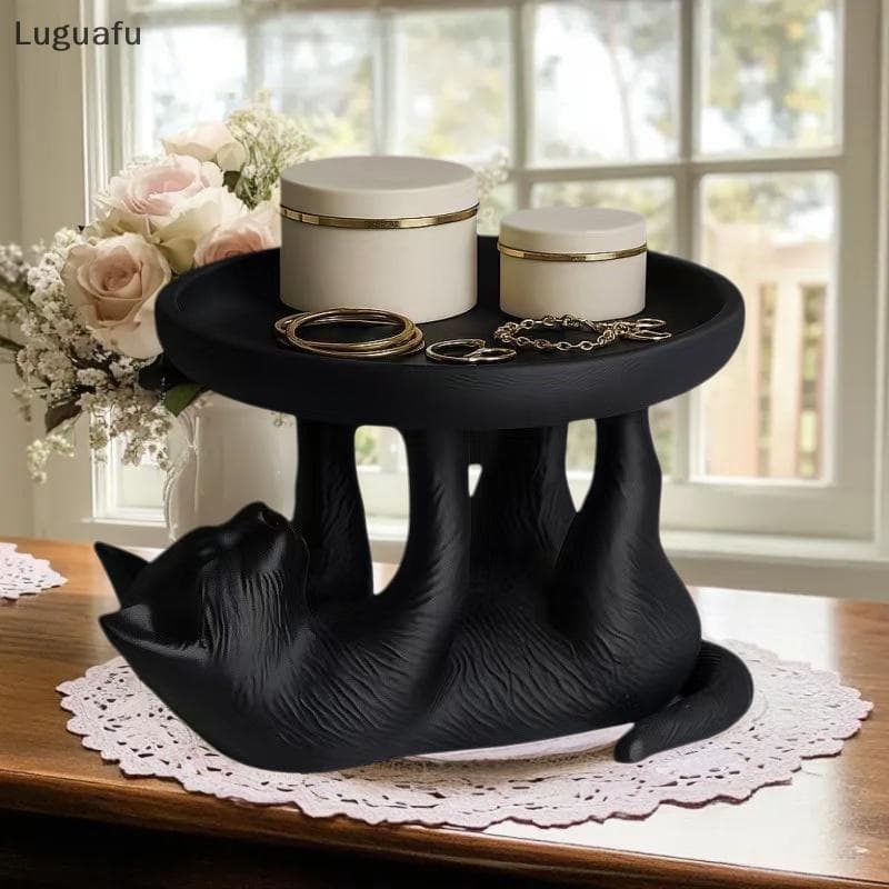 Luguafu Bandeja De Joias Divertida Impressa Em 3D Para Gatos , Design Brincalhão E Fofo De Gato , Estilo Novo , Ideal Or