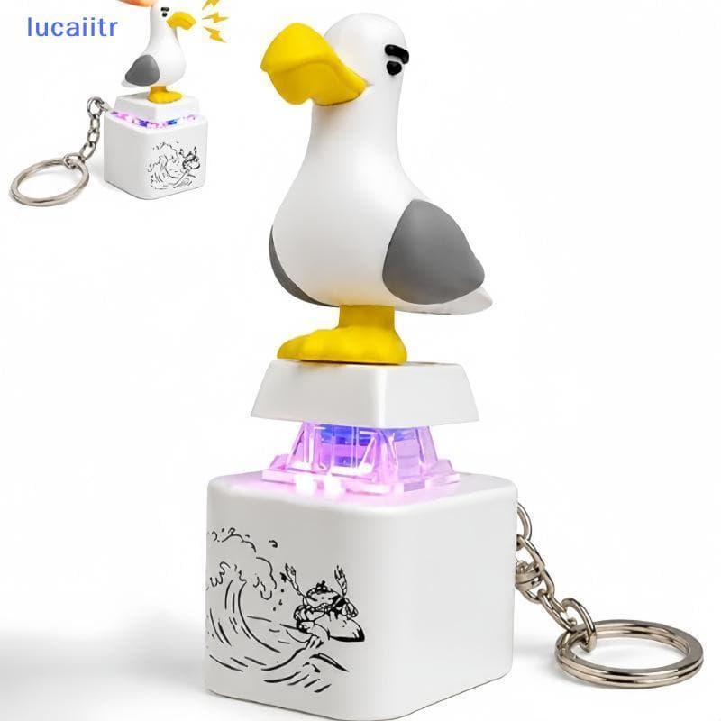 lucaiitr Seagull Mine Fidget Clier Chaveiro Botão LED Efeito Som Mini Brinquedo De Alívio Do Estresse Para Férias Pequen