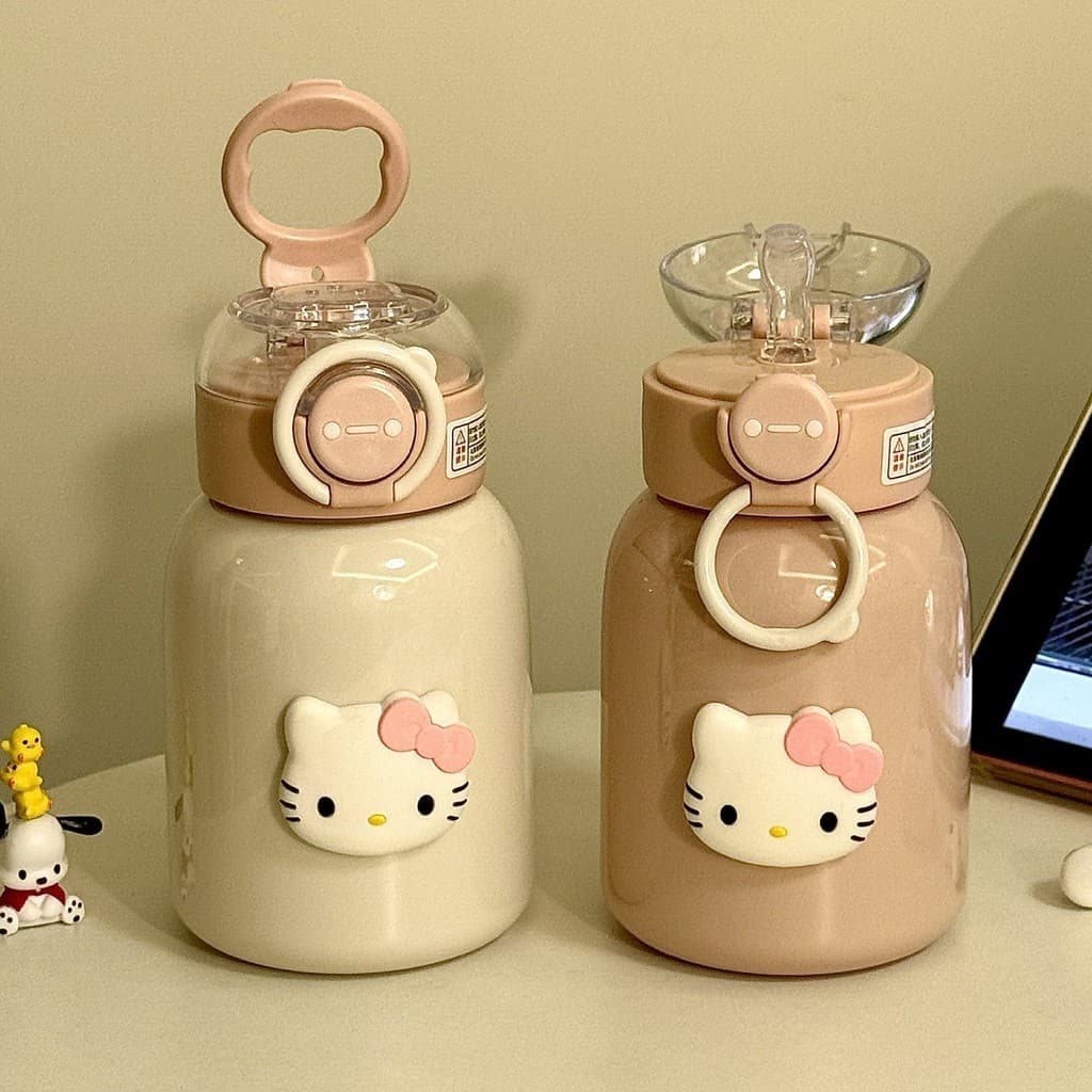 Novo hellokitty copo de plástico bonito menina copo de água de alto valor grande capacidade portátil estudante copo de p