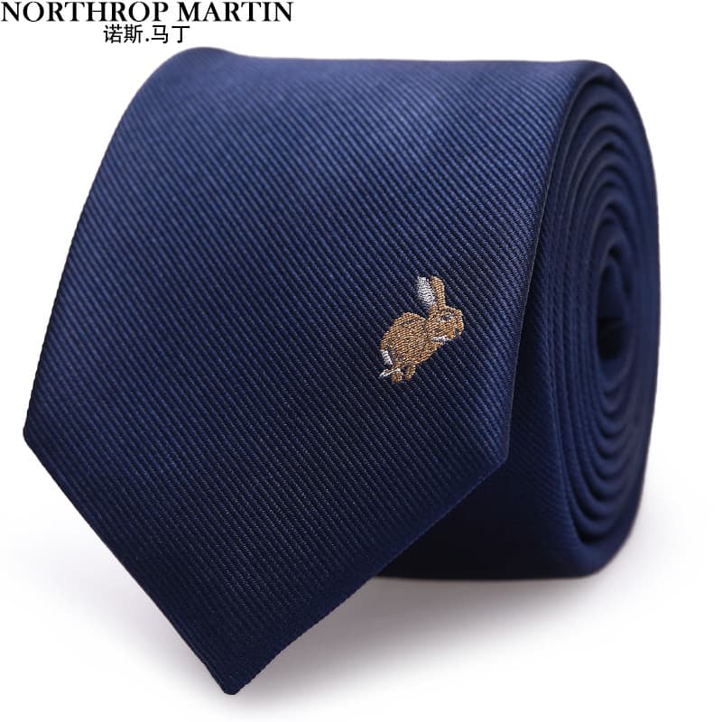 Nos Martin Gravata de seda masculina empresarial de alta qualidade seda amoreira azul zodíaco coelho caixa de presente 5