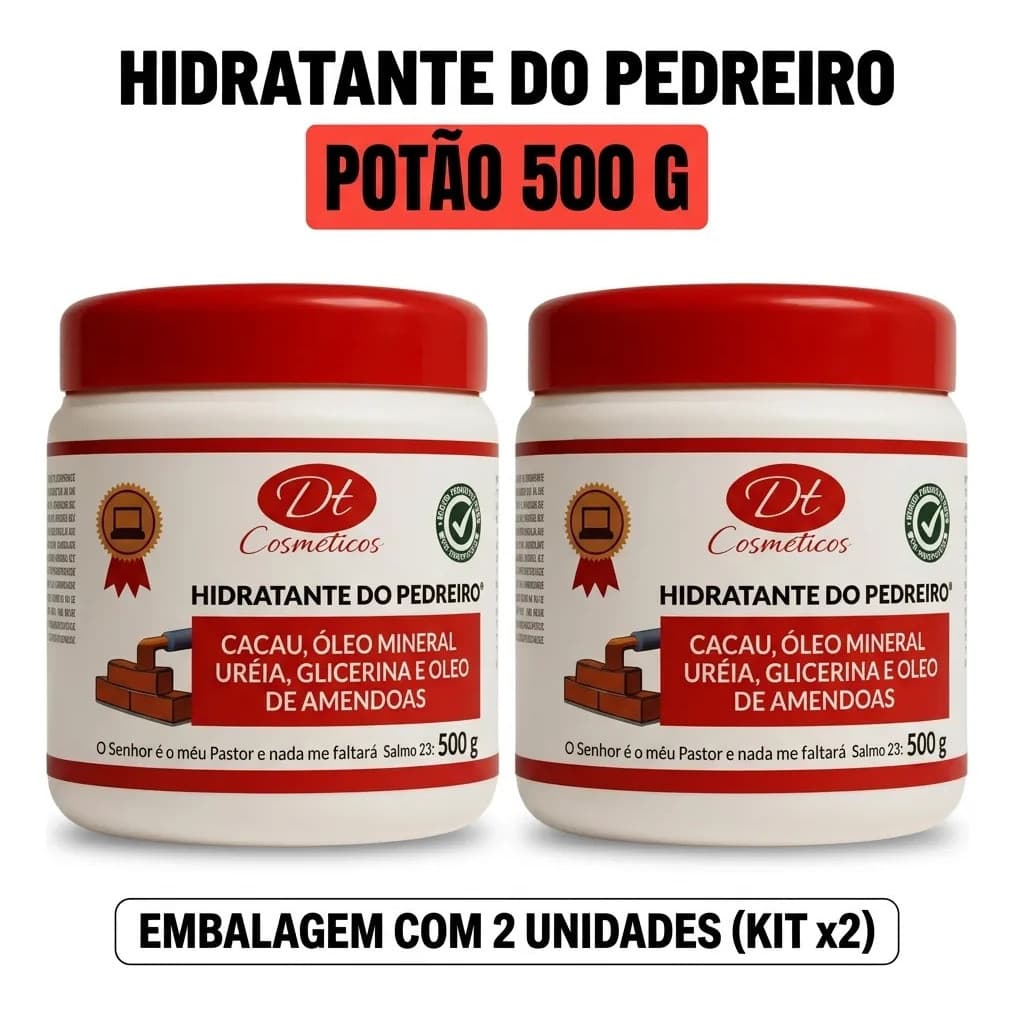 Kit 2 Creme Hidratante Do Pedreiro Para Mão Pés 500 g