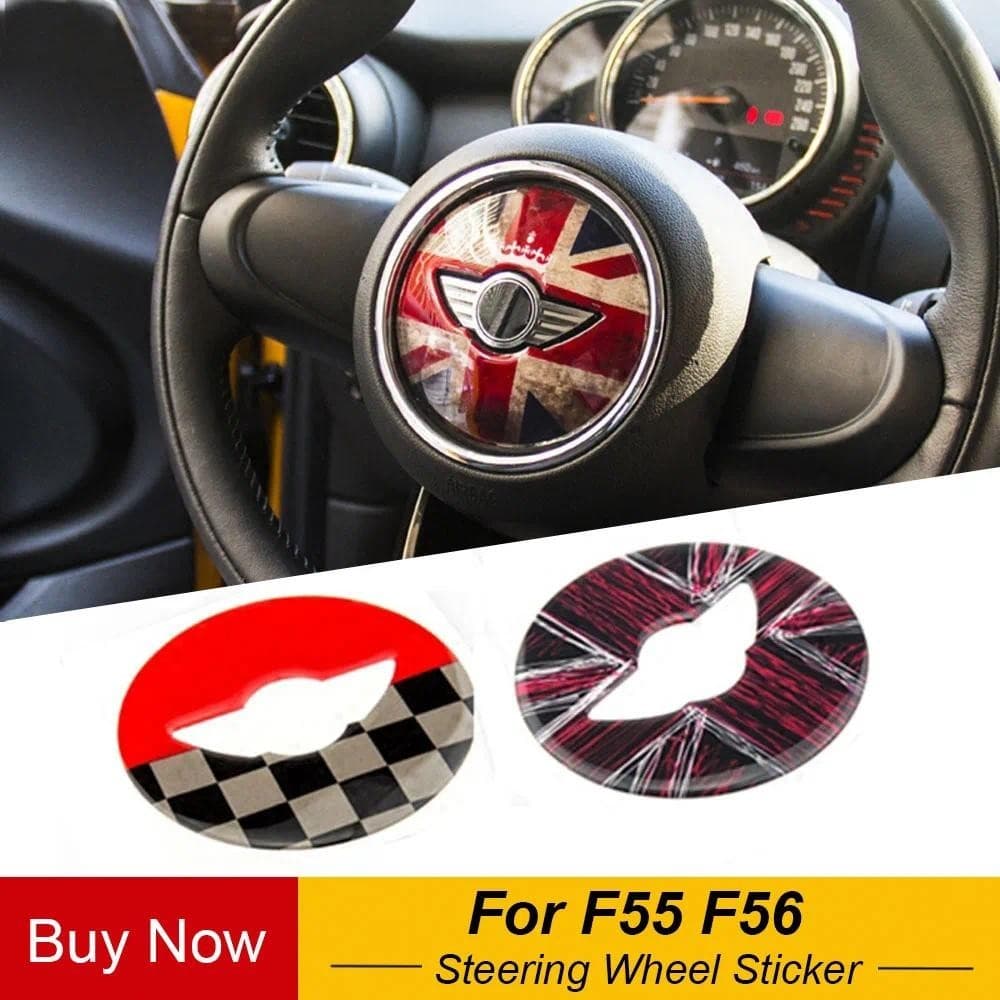 Carro Union Jack Volante Centro Adesivo Decalques Capa Caso Para MINI Cooper JCW F55 F56 Decoração Interior Estilo Autom
