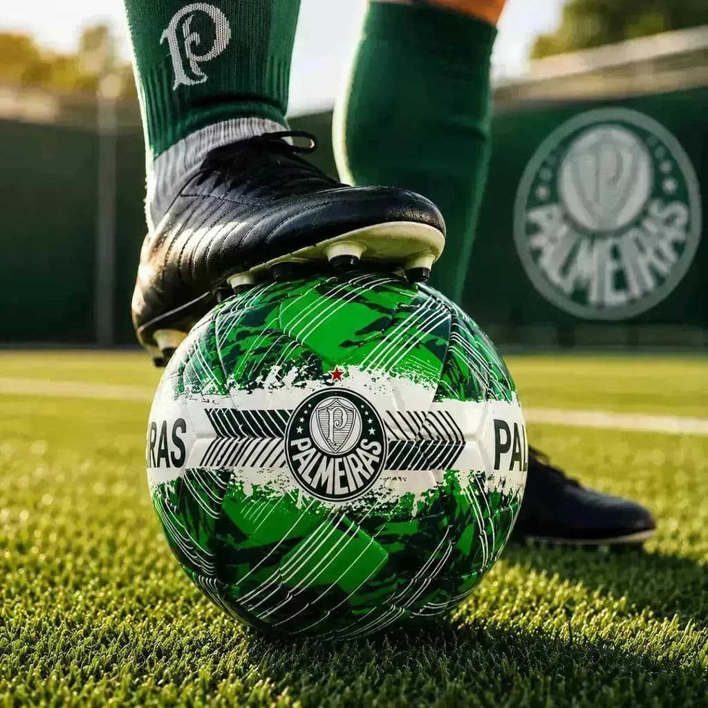 Bola Futebol Nº5 Palmeiras Dualt Modelo 2688 com Estampa Oficial para Lazer Treino e Jogo Recreativo