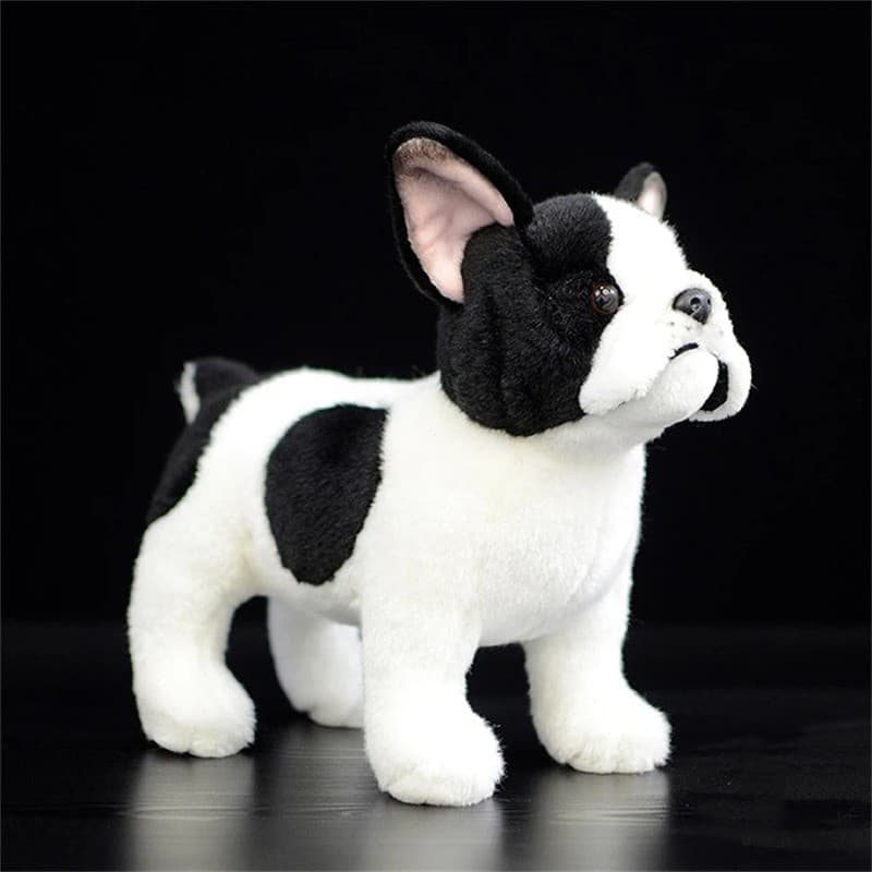 JAMXUN Buldogue Francês De Alta Fidelidade Anime Bonito Plushie Cão Terrier Brinquedos De Pelúcia Animais Realistas Simu