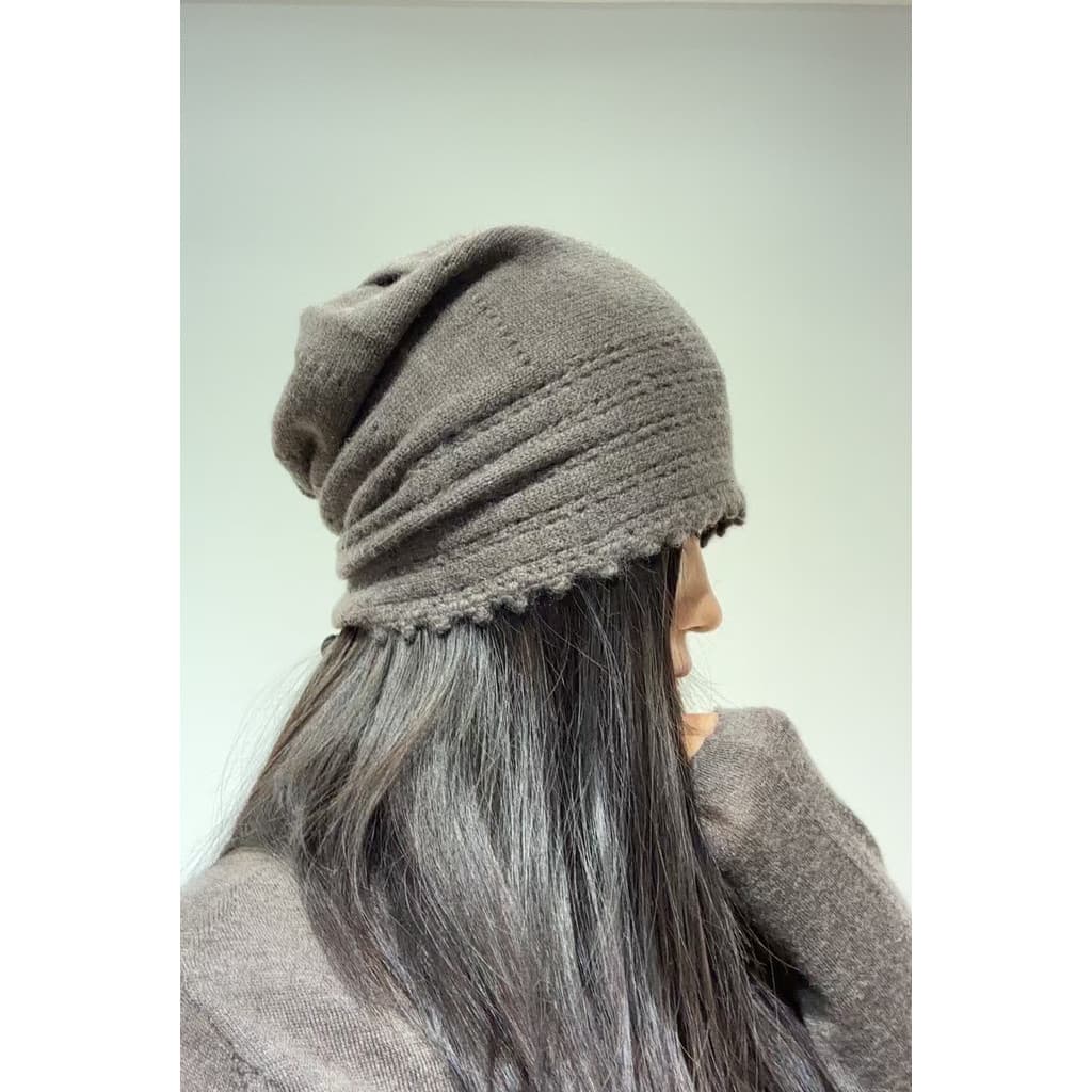 Chapéu de caxemira único italiano feminino renda estilo étnico lã de malha outono inverno na moda