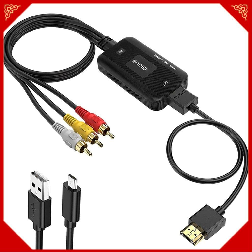 - Adaptador Compatível AV Para-Conversor De Vídeo 1080P Cabo De Áudio