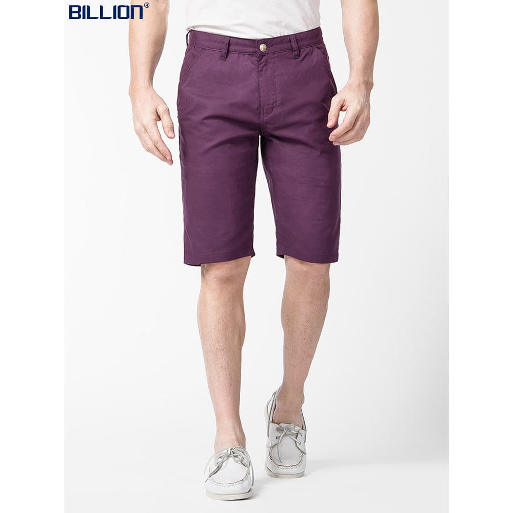 Bilhões de Shorts masculinos de algodão puro verão calças cortadas finas retas de pernas médias jovens meio-Ag