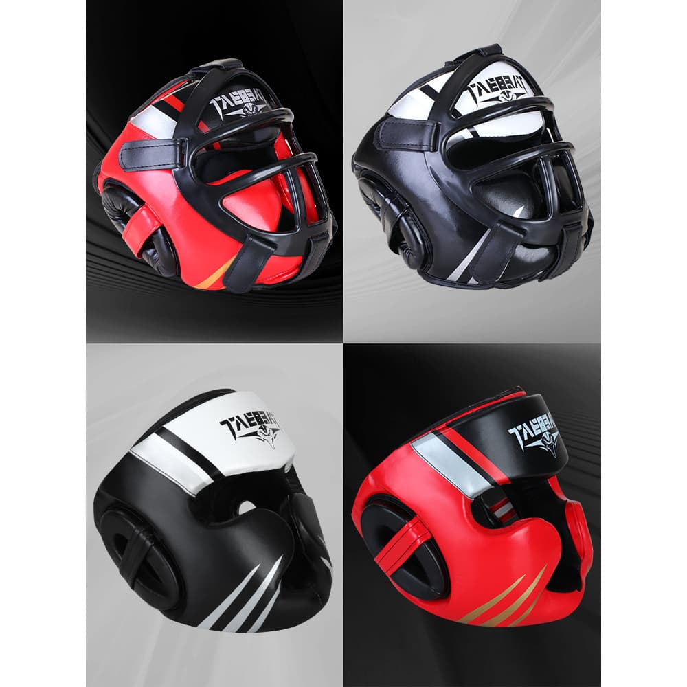 Caixa Capacete de boxe Proteção de cabeça espessada Proteção facial Crianças Adulto Capacete de competição Sanda Fightin