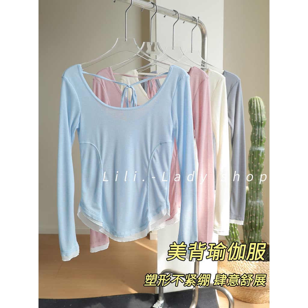Roupas de Yoga topo feminino 2026 novo estilo de manga comprida correndo roupas de Fitness de secagem rápida profissiona