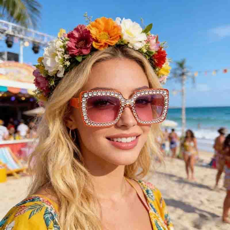2026 Óculos de sol femininos europeus americanos Óculos de sol Premium Óculos femininos Anti-ultravioleta
