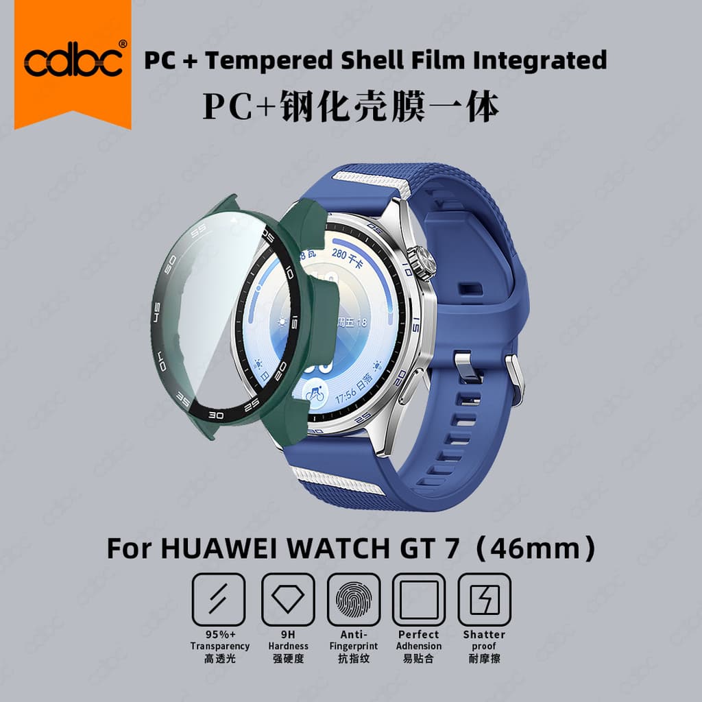 cdbc All-in-One PC Capa De Relógio De Vidro Temperado Para Huawei Watch GT7 GT6 41mm 46mm Completa À Prova De Choque HD