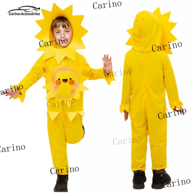 Fantasia de girassol, fantasia infantil para meninos e meninas, fantasia de personagem de girassol para cosplay e aprese