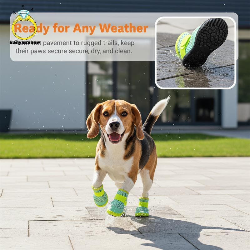 [BANY] 4 Unidades De Malha Respirável Resistente Ao Desgaste , Sapatos Para Animais De Estimação De Verão , Sandálias An