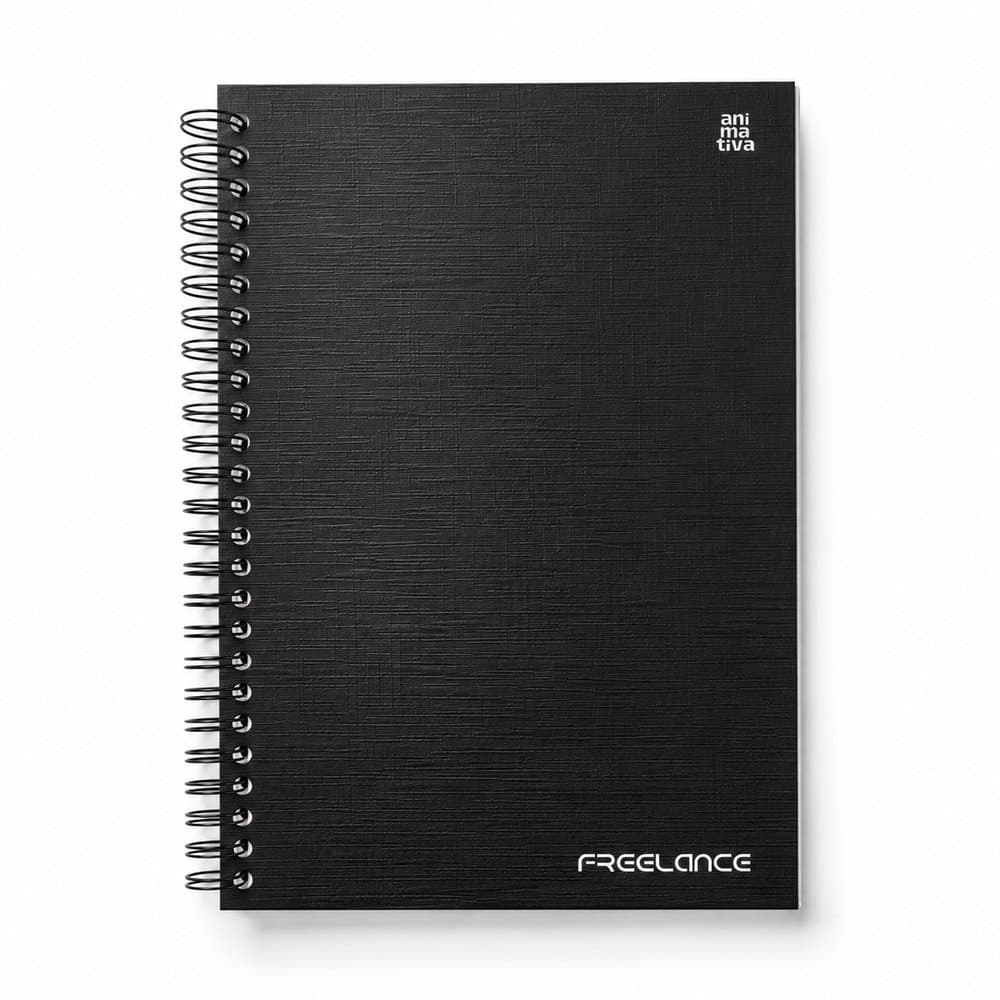 Agenda Permanente Anual Preta 192 Folhas Espiral Animativa